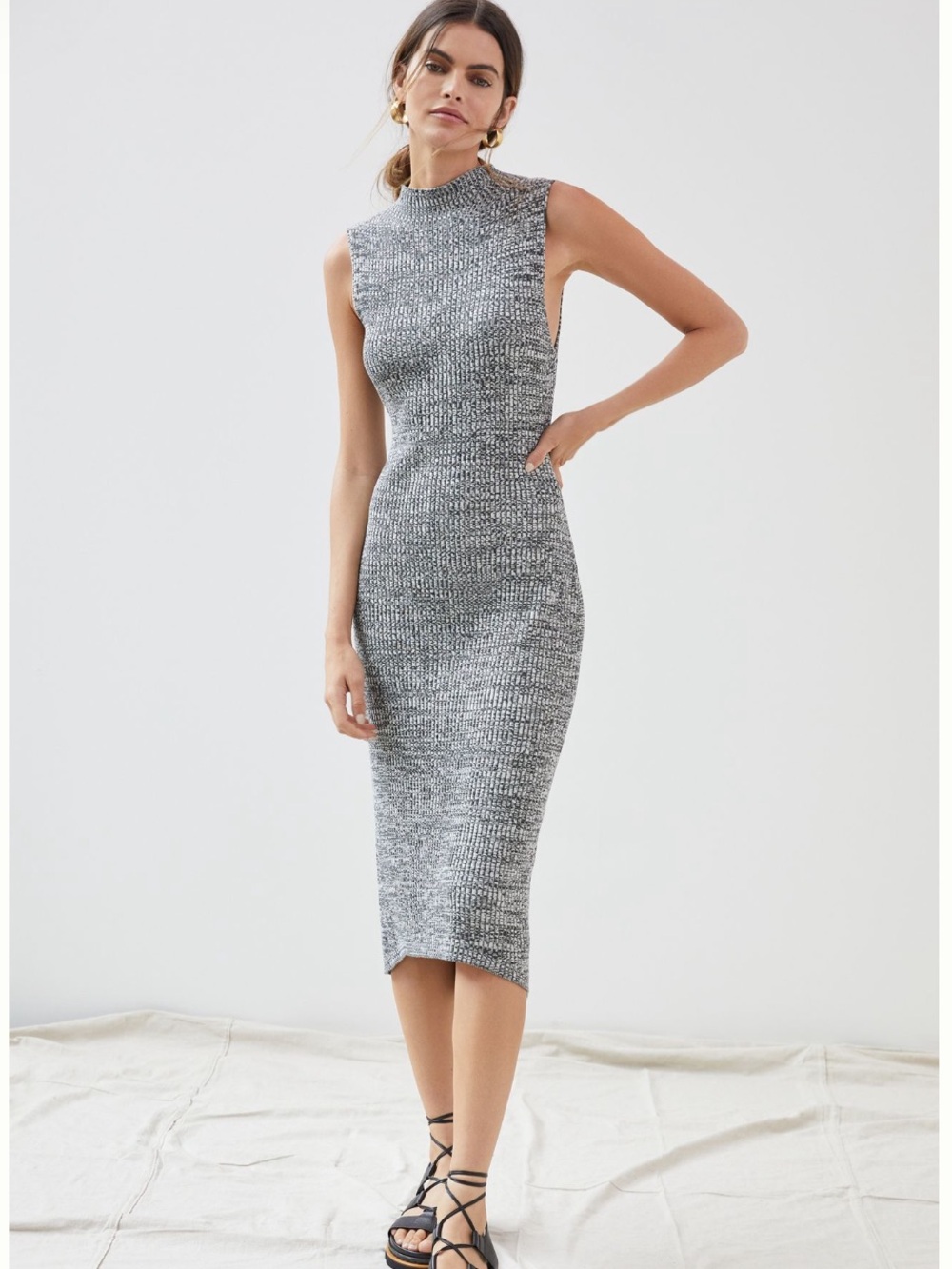 Anthropologie Daily Practice Mock Neck Knit Midi Dress M